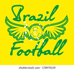 brazilian football retro style vector art