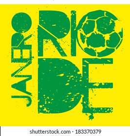 brazilian football retro style vector art