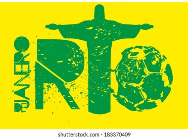 brazilian football retro style vector art