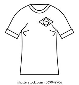 Brazilian Football T Shirt Icon. Outline Illustration Of Brazilian Football T Shirt Vector Icon For Web