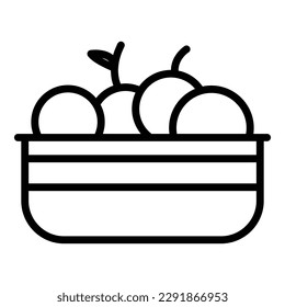 Brazilian fruit icon outline vector. Dish baked. Meat bahia