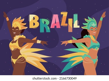 brazilian garotas characters banner deisgn