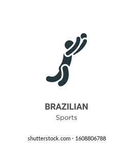 Brazilian glyph icon vector on white background. Flat vector brazilian icon symbol sign from modern sports collection for mobile concept and web apps design.