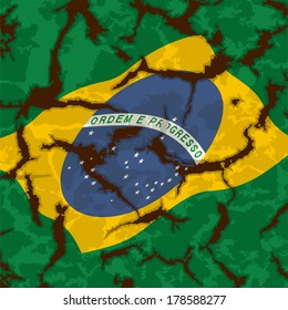 Brazilian grunge flag. 