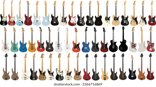 Brazilian Guitars and Basses Vector Models