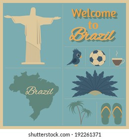 Brazilian icons. Vector set, EPS 8.