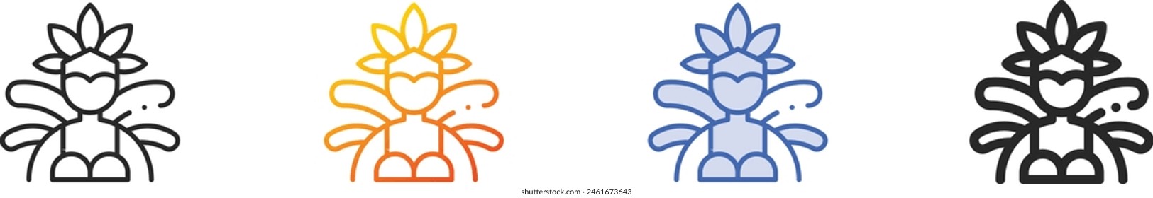 brazilian icon.Thin Linear, Gradient, Blue Stroke and bold Style Design Isolated On White Background