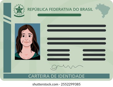 Identificación brasileña - tarjeta de identidad - RG imitación de nuevo modelo