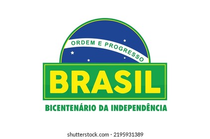 Brazilian independence bicentenary banner. Banner with the flag and colors of Brazil. 