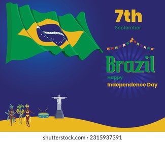 Brazilian Independence Day Celebration: Vibrant Background Illustrating Patriotism and Cultural Pride"