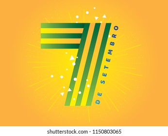 Brazilian Independence Day Logo saying "September 7th". National Holiday in Brazil. Celebration vector illustration.