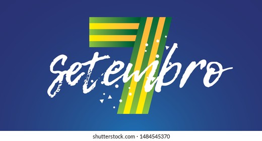 Brazilian Independence Day Logo saying "September 7th". National Holiday in Brazil. Celebration vector illustration.