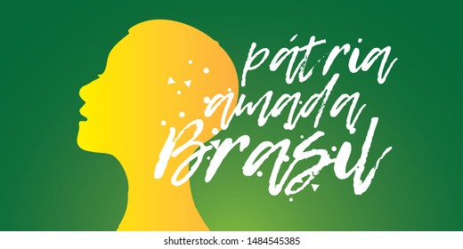 Brazilian Independence Day Logo saying "September 7th". National Holiday in Brazil. Celebration vector illustration.