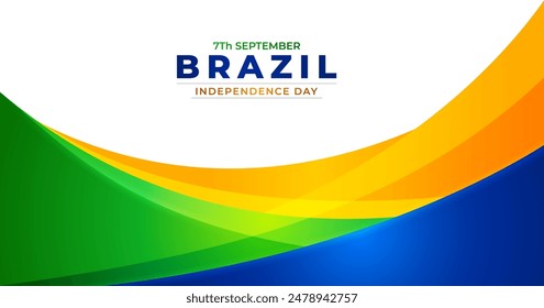 Brazilian Independence day with stylish and modern wavy gradient shape.Translation: order and progress