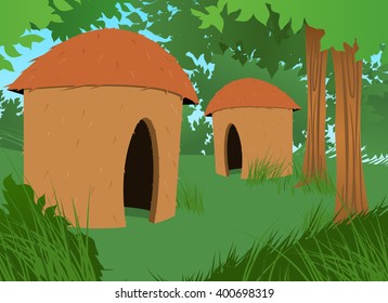 Brazilian Indian House Vector Illustration