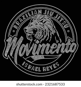 Brazilian jiu jitsu movimento israel reyes rhinestone tshirt design