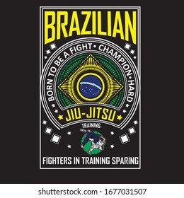 Brazilian Jiu Jitsu.Design template Vector Illustration.