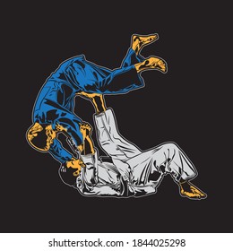 Brazilian Jiu Jitsu.Design template Vector Illustration.