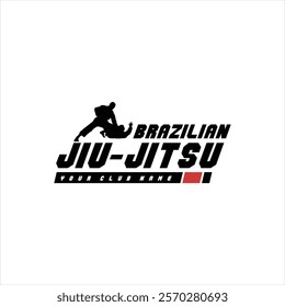 Brazilian Jiu-Jitsu BJJ Martial Arts logo template design vector