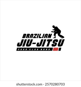 Brazilian Jiu-Jitsu BJJ Martial Arts logo template design vector