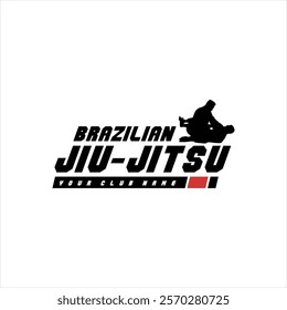 Brazilian Jiu-Jitsu BJJ Martial Arts logo template design vector