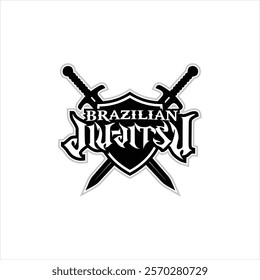 Brazilian Jiu-Jitsu BJJ Martial Arts logo template design vector