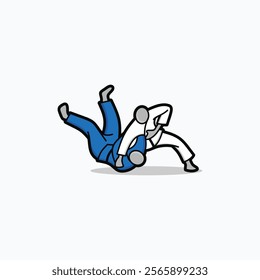 brazilian jiu-jitsu bjj simple logo icon