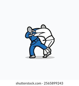 brazilian jiu-jitsu bjj simple logo icon