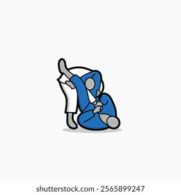 brazilian jiu-jitsu bjj simple logo icon