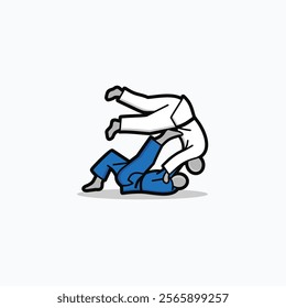 brazilian jiu-jitsu bjj simple logo icon