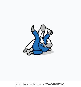 brazilian jiu-jitsu bjj simple logo icon