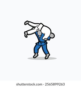 brazilian jiu-jitsu bjj simple logo icon