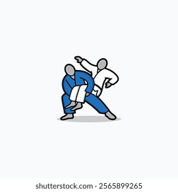 brazilian jiu-jitsu bjj simple logo icon