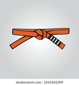 Brazilian jiu-jitsu kids orange belt levels vector design