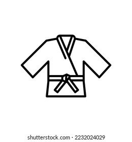 brazilian jiu-jitsu kimono vector icon. 
BJJ gi. Karate, 