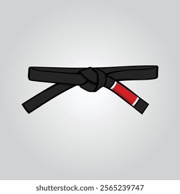 Brazilian jiu-jitsu martial arts black belt, vector design