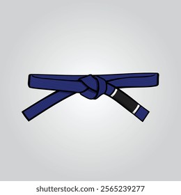 Brazilian jiu-jitsu martial arts blue belt, vector design