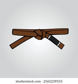 Brazilian jiu-jitsu martial arts brown belt, vector design