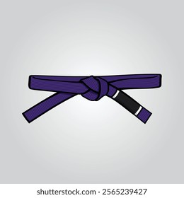 Brazilian jiu-jitsu martial arts purple belt, vector design