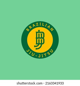 Brazilian jiu-jitsu simple logo template.