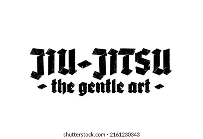 Brazilian Jiu-jitsu text logo. BJJ ruff word mark logotype. Black bjj text on white background	