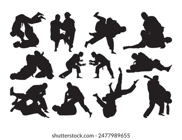 Vector brasileño jiu-jitsu para impresión, Clipart brasileño jiu-jitsu, Ilustración vectorial brasileña jiu-jitsu