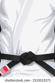 Brazilian Jiu-Jitsu white Gi poster background . Bjj kimono invitation poster. Black belt. Jiu-Jitsu classes. Grappling classes.	