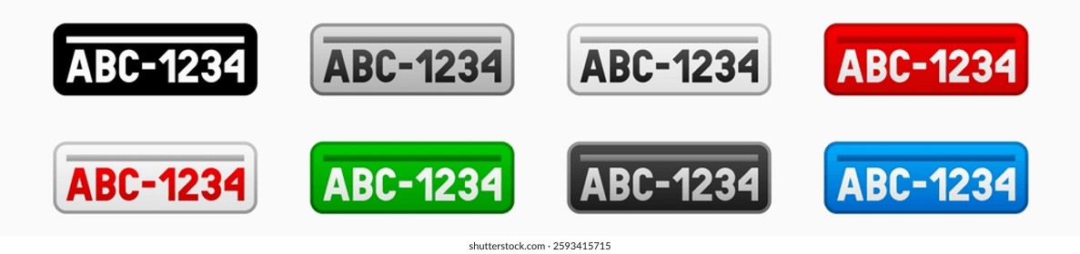 Brazilian License Plate Icons: vector illustration of Brazilian license plate icons with white background