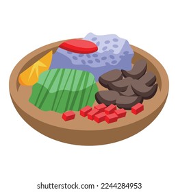 Brazilian lunch icon isometric vector. Brazil food. Dish cuisine