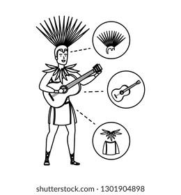 brazilian male dancer with accessories infographic