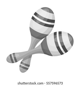 Brazilian maracas icon in monochrome style isolated on white background. Brazil country symbol stock vector illustration.