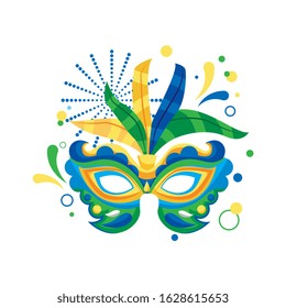 brazilian mask with accessories isolated. vector illustration