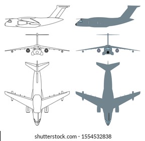 Brazilian military aircraft colored and outline.