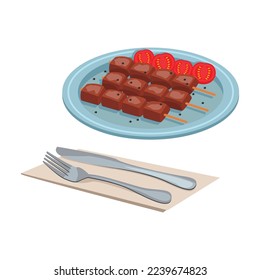 Brazilian national food. Churrasco. Meat barbecue.